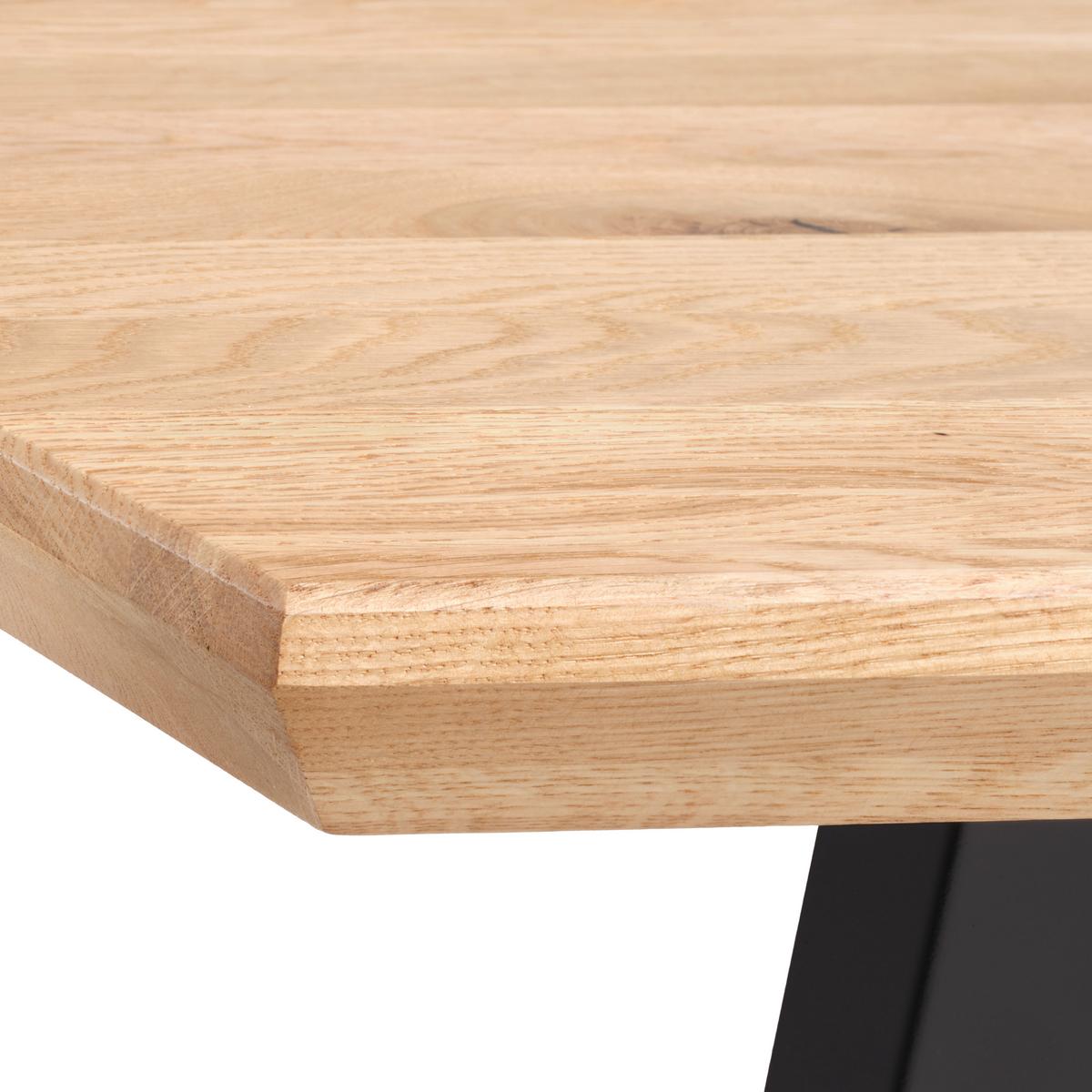 Esstisch Solid Giga-S Eichefarben - Eichefarben/Schwarz, Basics, Holz/Metall (200/100/75cm) - ecoTree