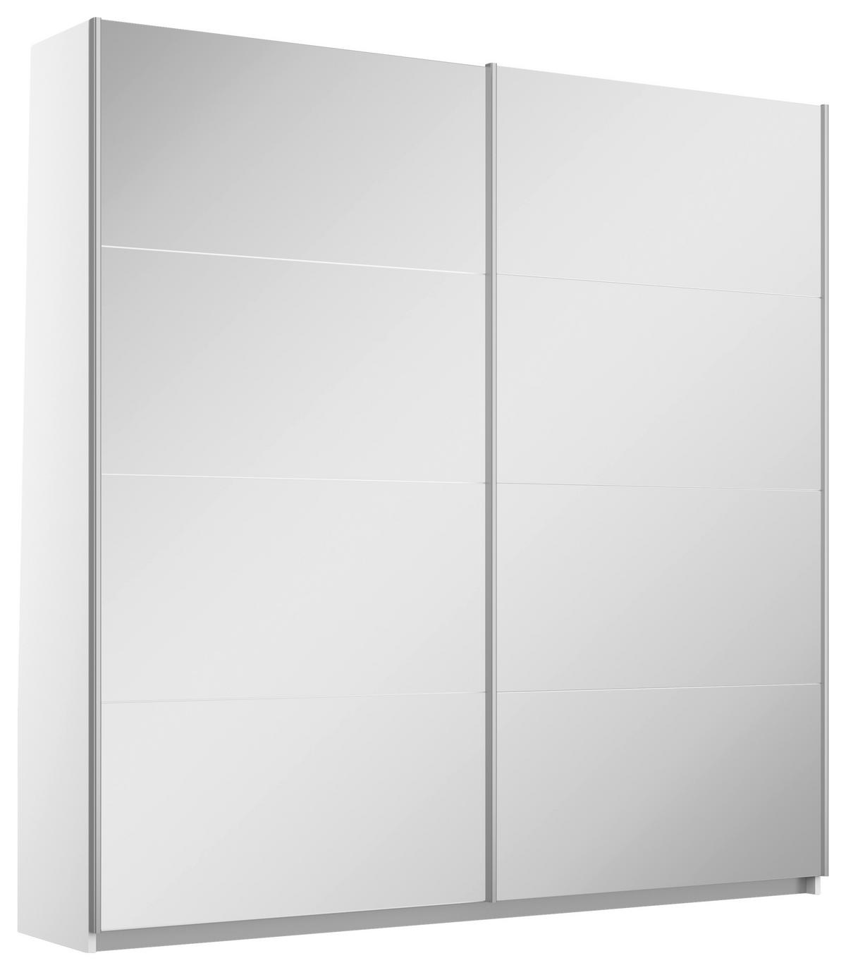 Ormar S Kliznim Vratima Subito - bijela/srebrne boje, Moderno, drvni materijal/metal (181/197/61cm) - Modern Living