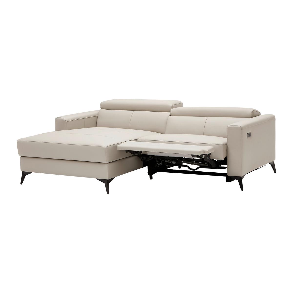 Sarokkanapé Bari - bézs, Konventionell, bőr/textil (102-163/75-95/214cm) - Mömax