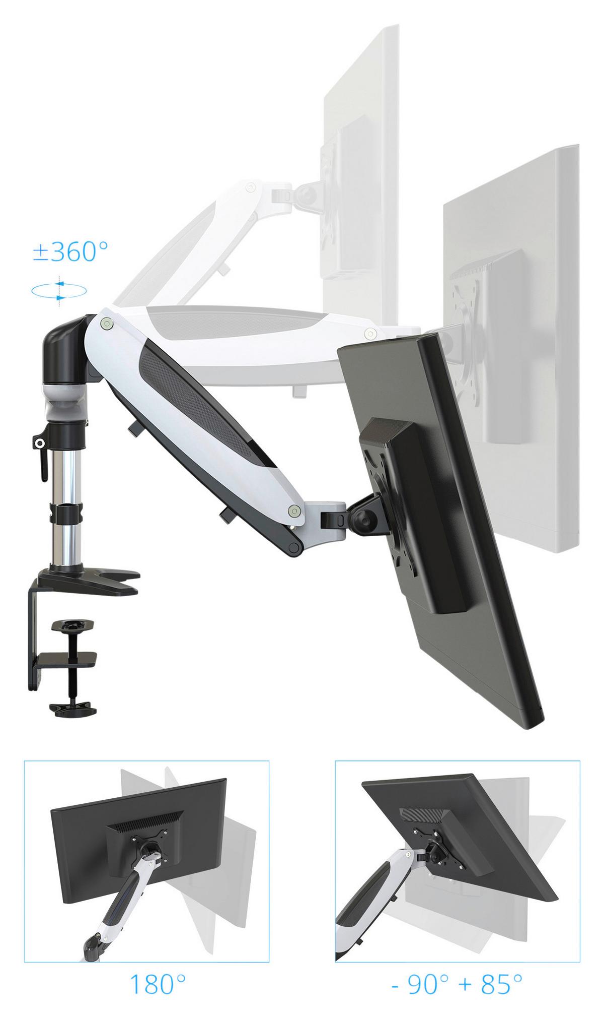 Držalo Za Monitor Vm-Mg2, Črna, Bela - črna/bela, Basics, kovina (66/34/32cm) - MID.YOU