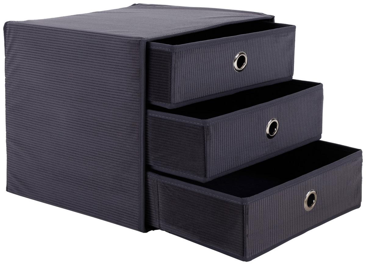 Kutija S Ladicama Lisa New - siva, Moderno, karton/tekstil (32/31,5/32cm) - Modern Living