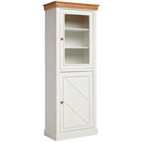WITRYNA KLAUS - kolor naturalny/biały, Romantik / Landhaus, drewno/szkło (79/207/44cm) - MID.YOU