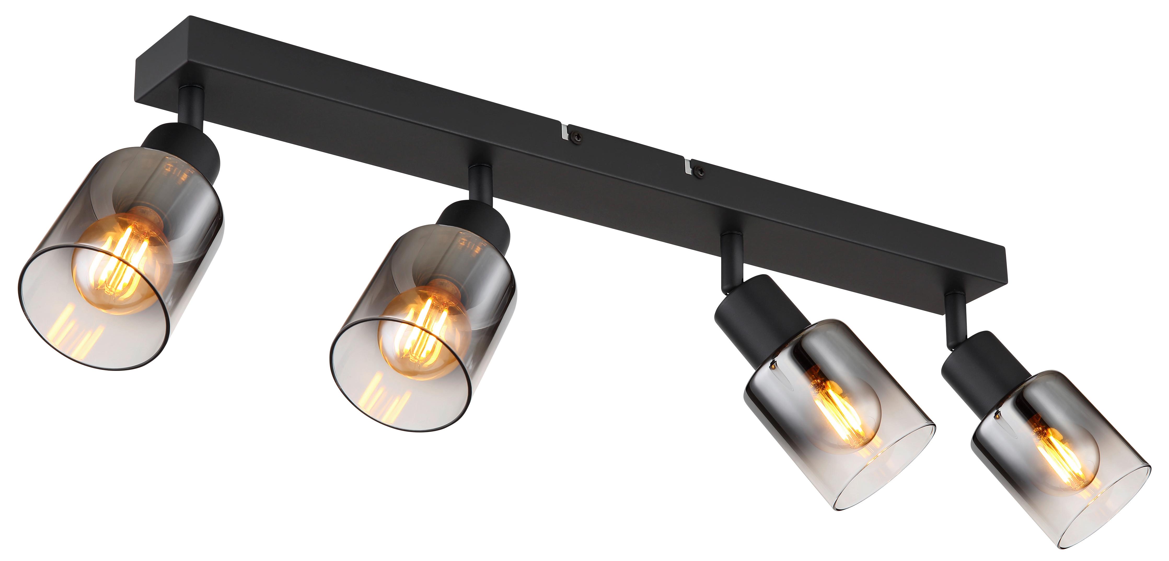 Strahler Rudio Schwarz max. 40 Watt - Schwarz, Modern, Glas/Metall (56/7/14cm) - Mömax