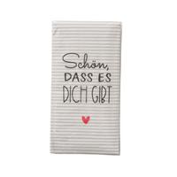 Taschentuch Schön I Motiv: Schriftzug - Schwarz/Grau, KONVENTIONELL, Papier (10,5/5,3/2,2cm) - Modern Living