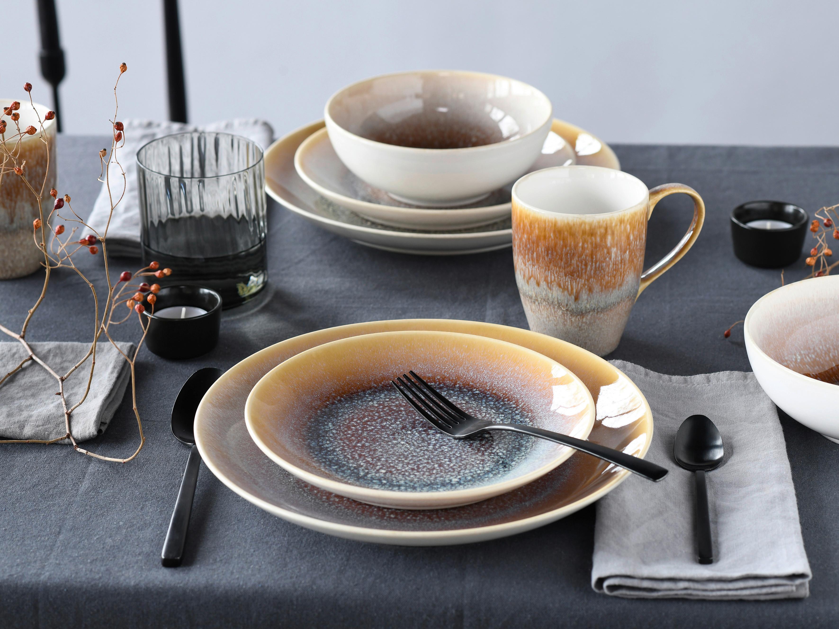 Kombinirani Servis Caldera Sand, 8-Delni - bela/peščene barve, Basics, keramika - Creatable