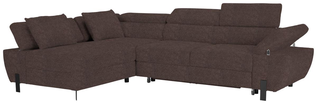 Kutna Garnitura Molina Mini - smeđa/crna, Moderno, tekstil/metal (189/277cm) - Mömax