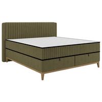 Bett Elena Olivgrün ca. 200x200cm - Olivgrün, KONVENTIONELL, Holz/Holzwerkstoff (200/200cm) - Sembella