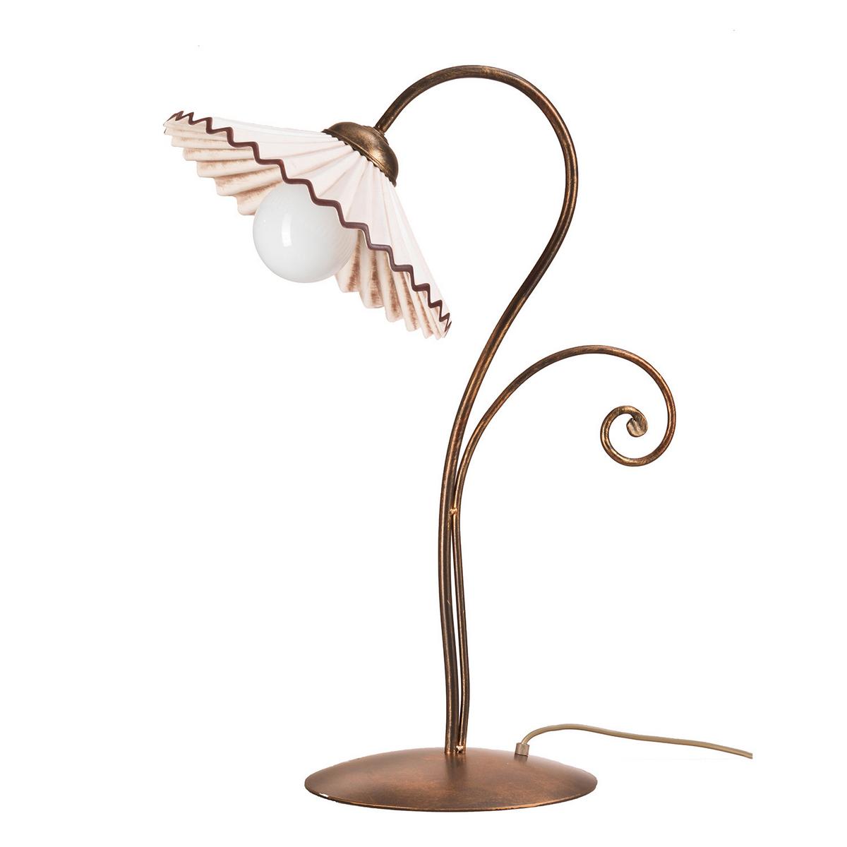 Tischleuchte Rosina Berstein/Bronze max. 22 Watt - Bernsteinfarben/Bronzefarben, KONVENTIONELL, Keramik/Metall (40/40/70cm)