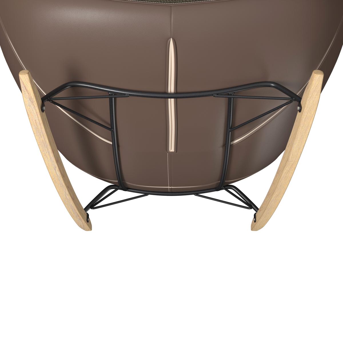 Schaukelsessel Elea Braun Lederlook/Chenille - Schwarz/Braun, MODERN, Holz/Textil (104/78/102cm) - Bessagi Home