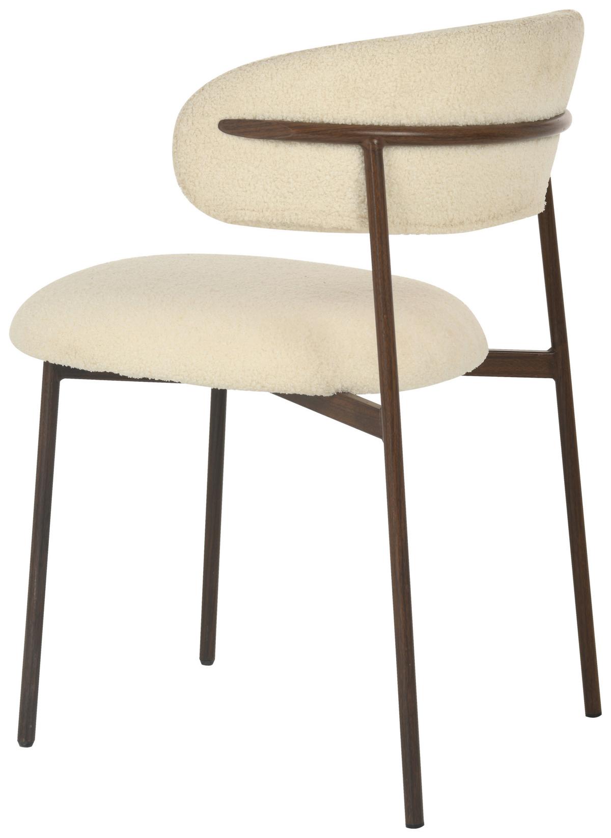 KRZESŁO PESARO - biały/kolor orzecha włoskiego, Modern, metal/drewno (55/78/58cm) - MID.YOU