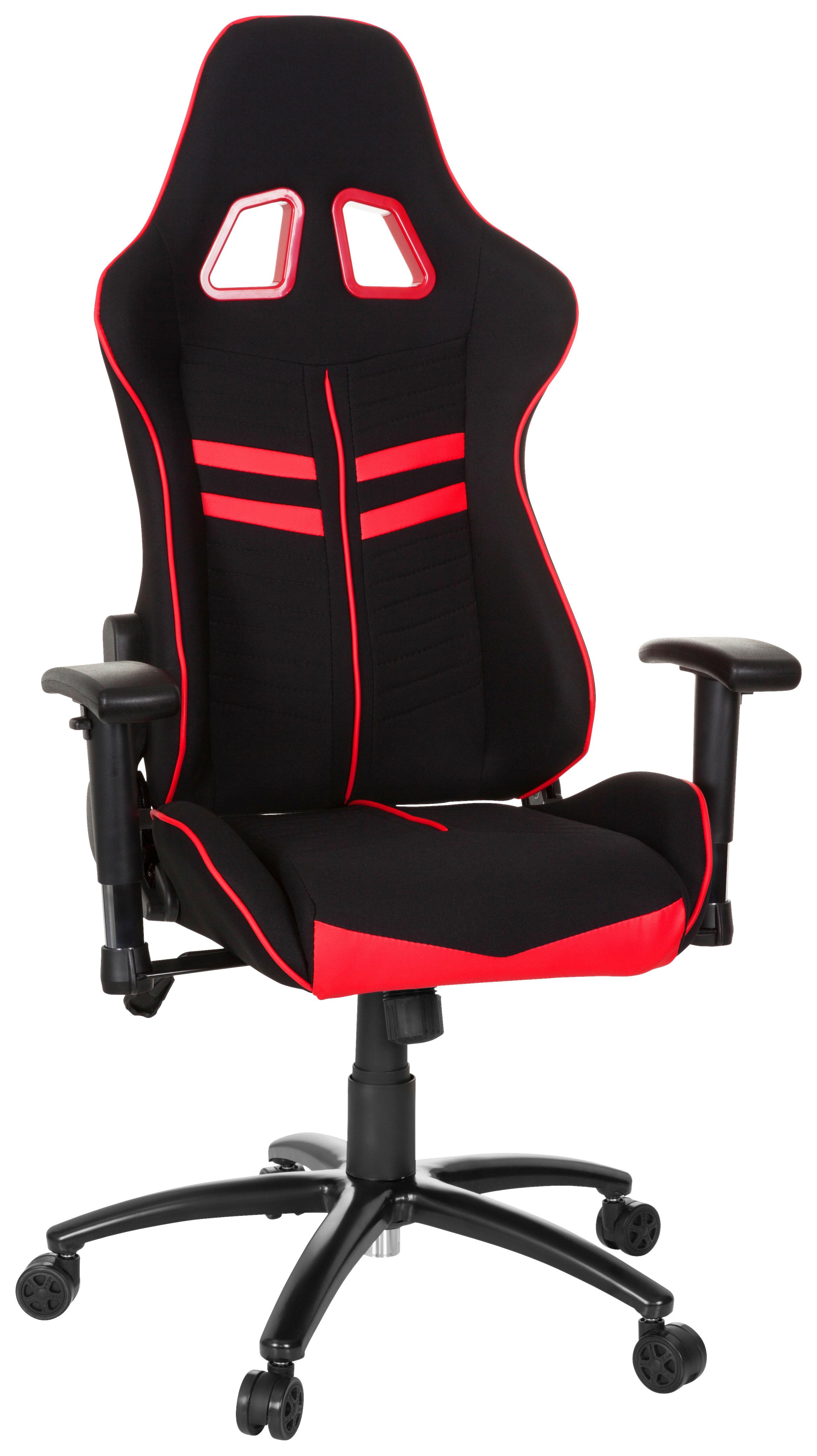 Gaming Stol League Pro I, Črna, Rdeča - rdeča/črna, Moderno, kovina/umetna masa (72/138/63cm) - MID.YOU