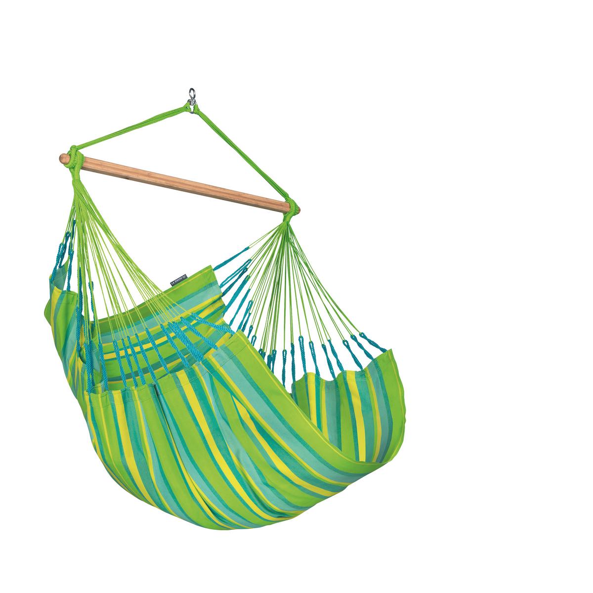 Hängesessel Comfort Hammock Echtholz Gelb/Grün - Gelb/Hellgrün, KONVENTIONELL, Holz/Textil (110/160/180cm) - La Siesta
