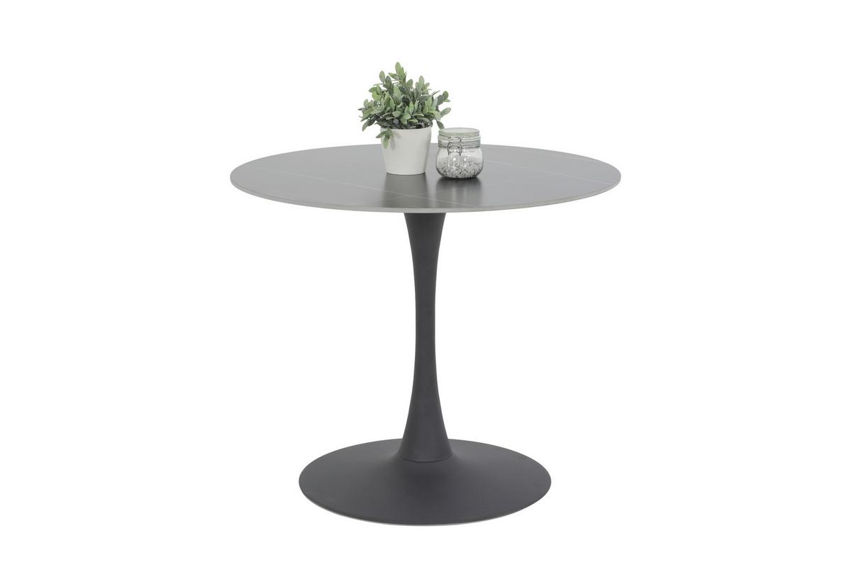 ESSTISCH PAOLA II T - Anthrazit/Schwarz, MODERN, Stein/Metall (90/75/90cm) - MID.YOU