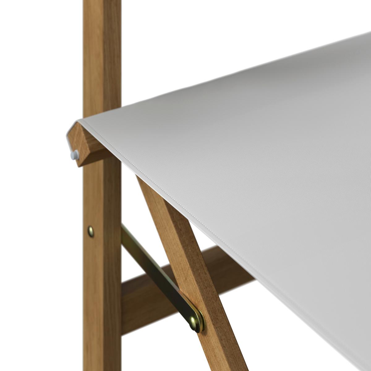 Balkonset Stella Weiß Akazie/Outdoorstoff - Weiß/Akaziefarben, MODERN, Holz/Textil (54/90/50cm) - Bessagi Garden