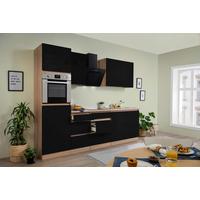 Küchenblock Premium Schwarz/Eiche B: ca. 270 cm - Eichefarben/Schwarz, MODERN, Holzwerkstoff (270cm) - Respekta