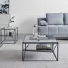 SOFFBORD ANGEL - grå/svart, Modern, metall/glas (70/38/70cm) - Premium Living