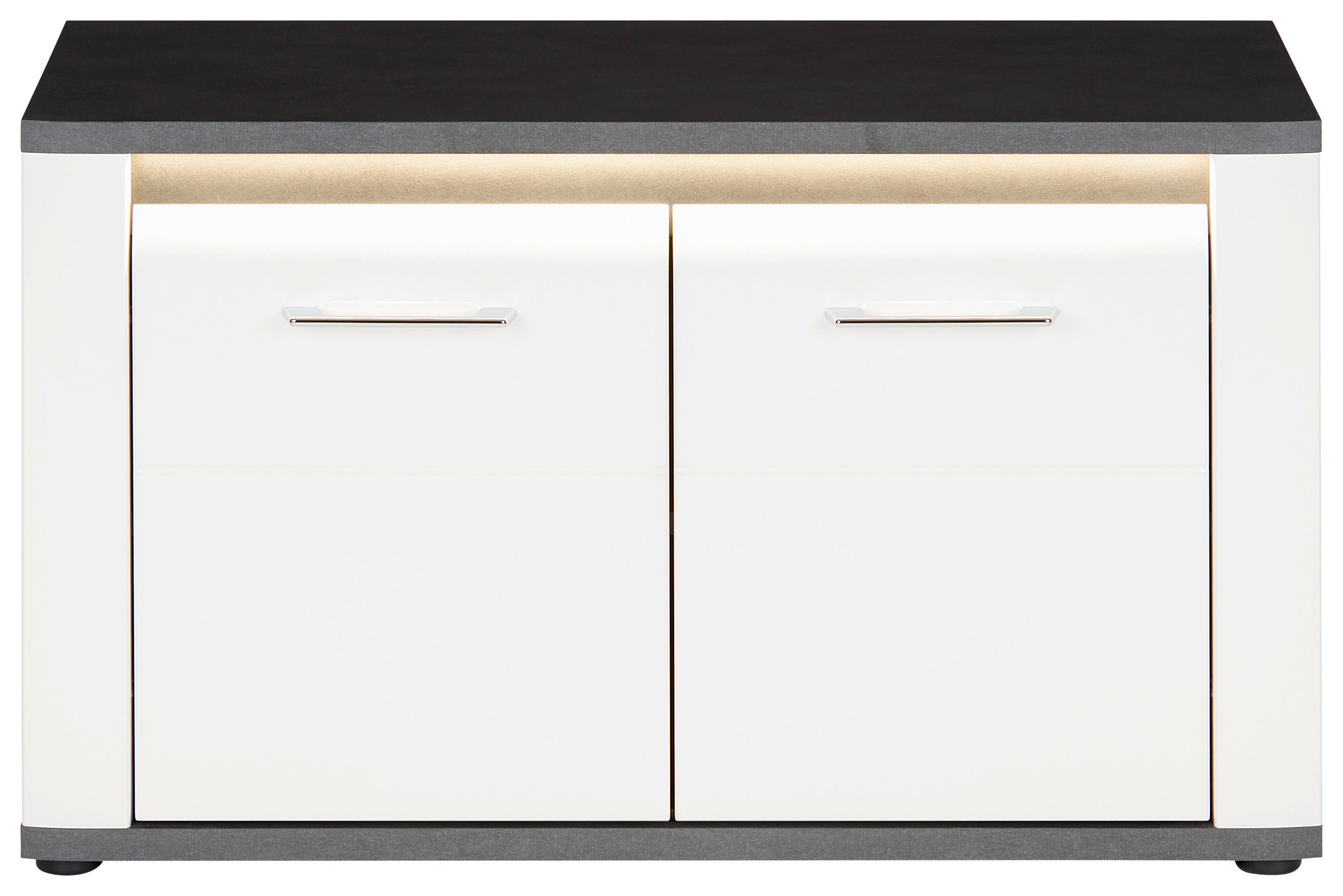 Bancă pentru hol Alassio - alb, Modern, material pe bază de lemn (85/51,5/37,6cm) - Modern Living