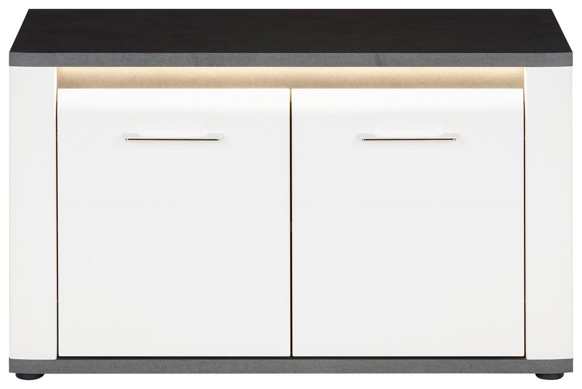 Bancă pentru hol Alassio - alb, Modern, material pe bază de lemn (85/51,5/37,6cm) - Modern Living