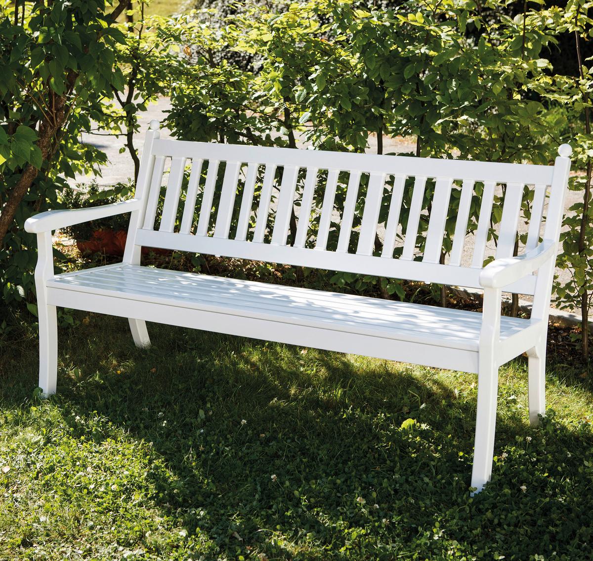 Gartenbank Weiß - Weiß, MODERN, Kunststoff (160/88/69cm) - Gardenson