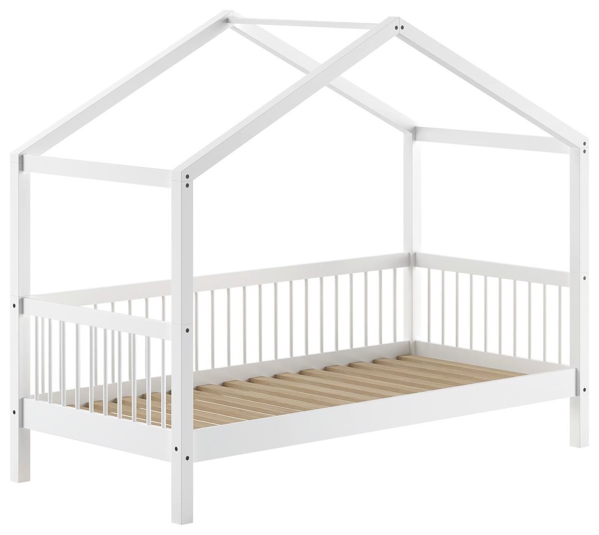 Hausbett FORREST Weiß ca.90x200cm Echtholz Buche - Naturfarben/Weiß, MODERN, Holz (90/200cm) - Vipack