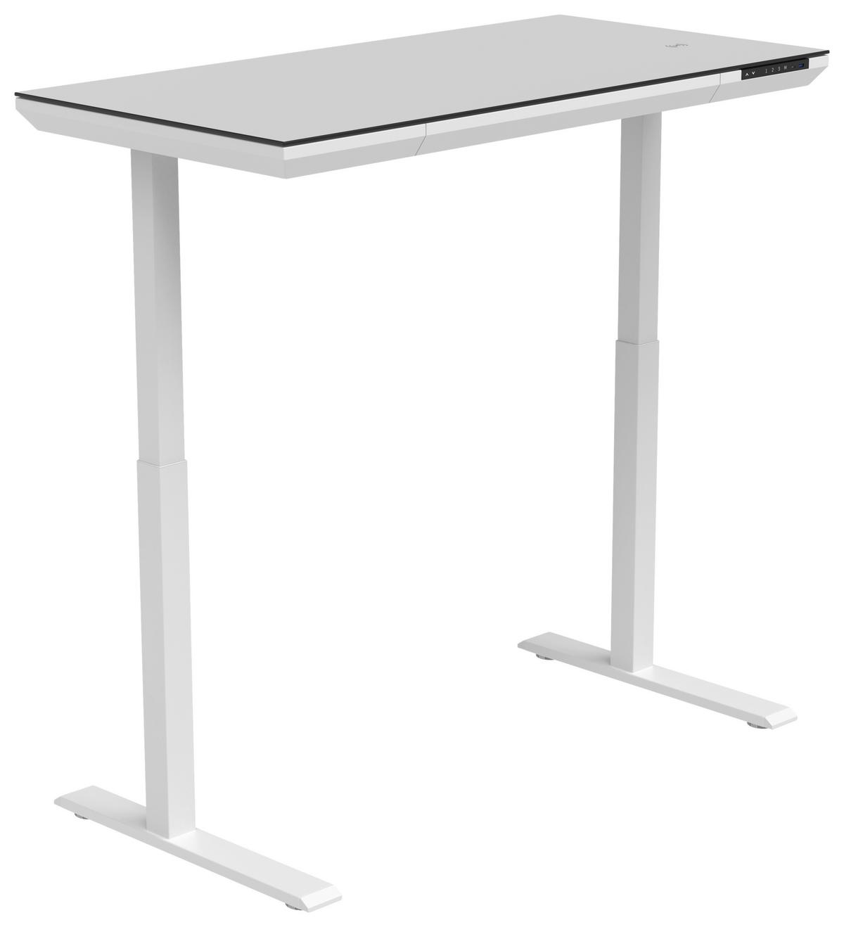 Schreibtisch Harry Weiss - Weiss, Modern, Holzwerkstoff/Kunststoff (120/72-120/60cm) - Mömax