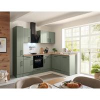 Eckküche Anton m. Geräte ca. 250x172cm Eiche/Schilfgrün - Schilfgrün/Wildeiche, Trend, Holzwerkstoff/Metall (250/172cm) - Respekta