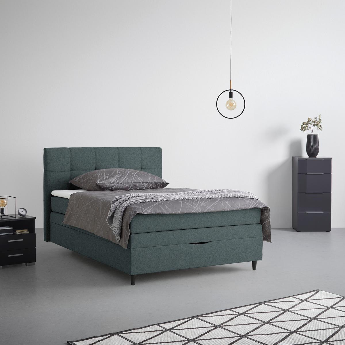 Boxspring Krevet Miami - antracit, Konvencionalno, drvni materijal/tekstil (120/200cm) - Modern Living