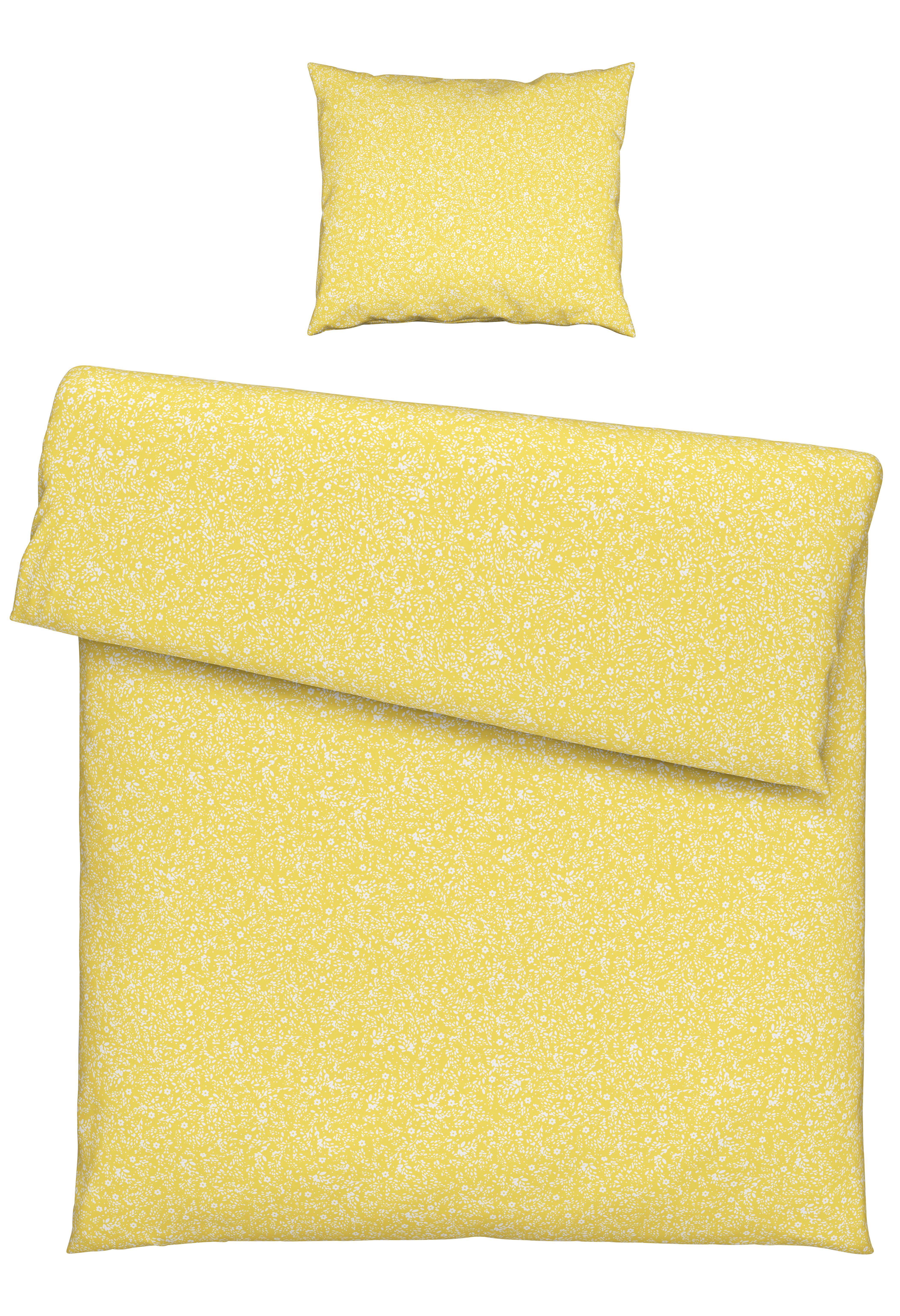 Bettwäscheset Barn Flower - Weiss/Gelb, Konventionell, Textil (160/210cm) - Modern Living