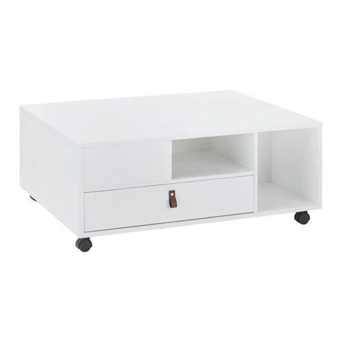 Couchtisch Mick Weiß MDF - Braun/Weiß, MODERN, Holzwerkstoff/Kunststoff (74/88/35cm) - Bessagi Home