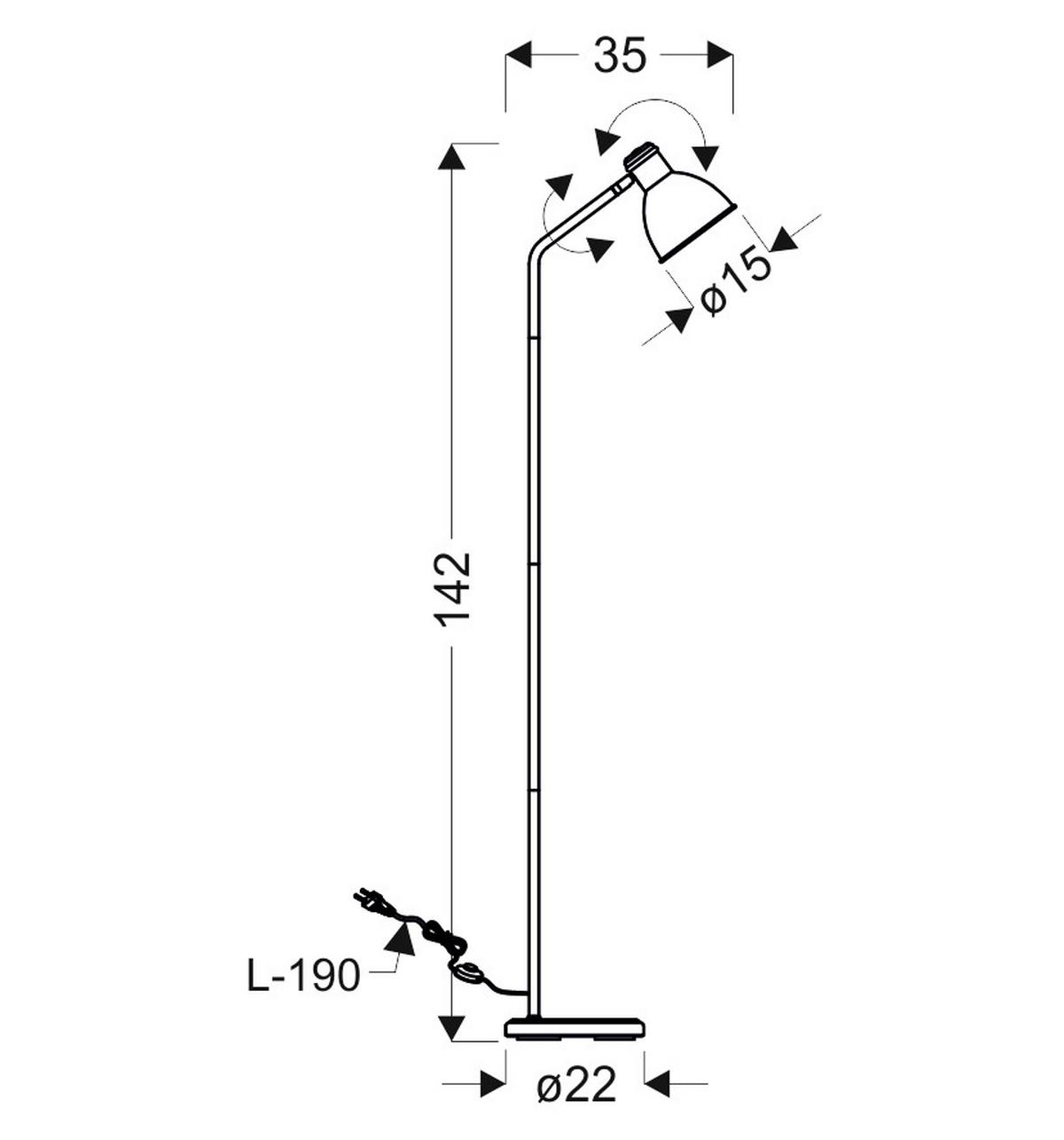 Svjetiljka Podna 51-72092 - Basics, metal (35/35/142cm)