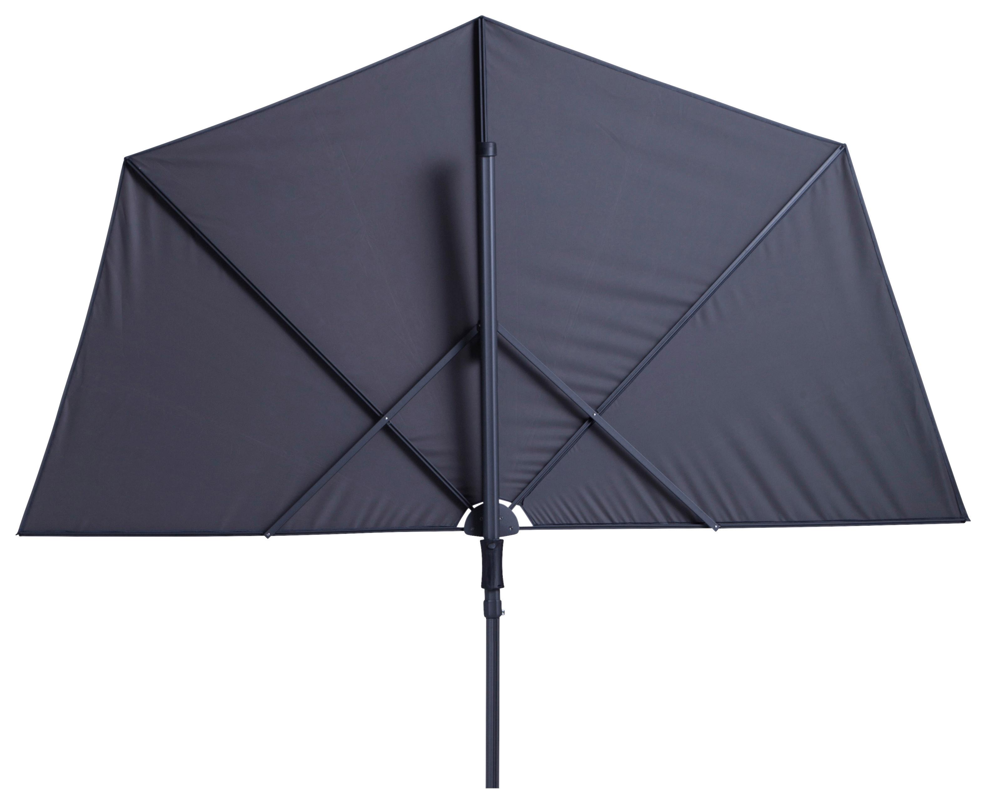 PARASOL PRZECIWSŁONECZNY SUN WAVE - czarny/szary, Basics, metal/tkanina (270/150cm)