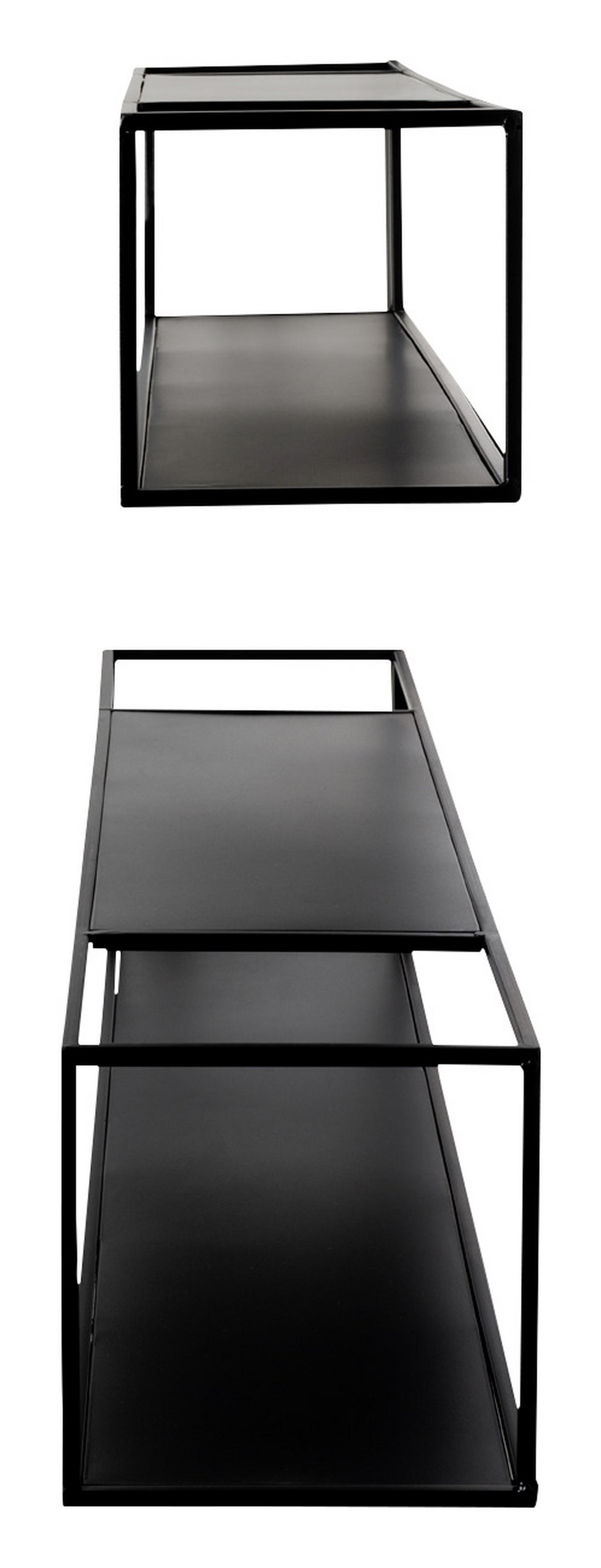 Wandregalset aus Metall in Schwarz, 2 Stück - Schwarz, MODERN, Metall (95-85/20-17/20-17cm) - Mömax