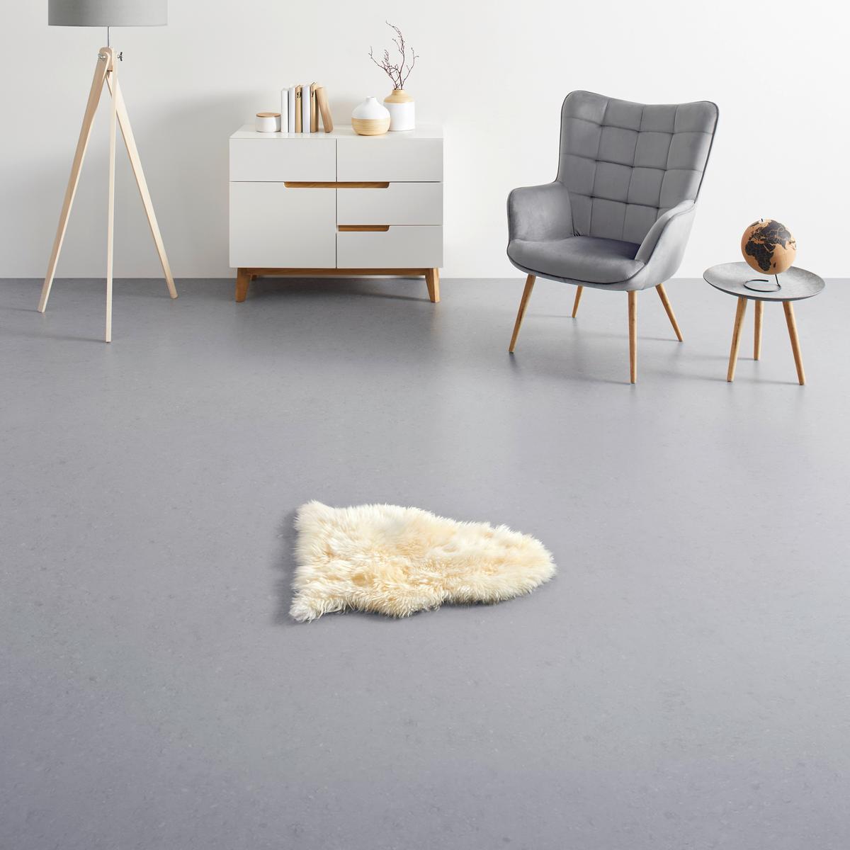 Schaffell Emma in Weiß ca. 60x45cm - Weiß, Textil (45/60cm) - Modern Living