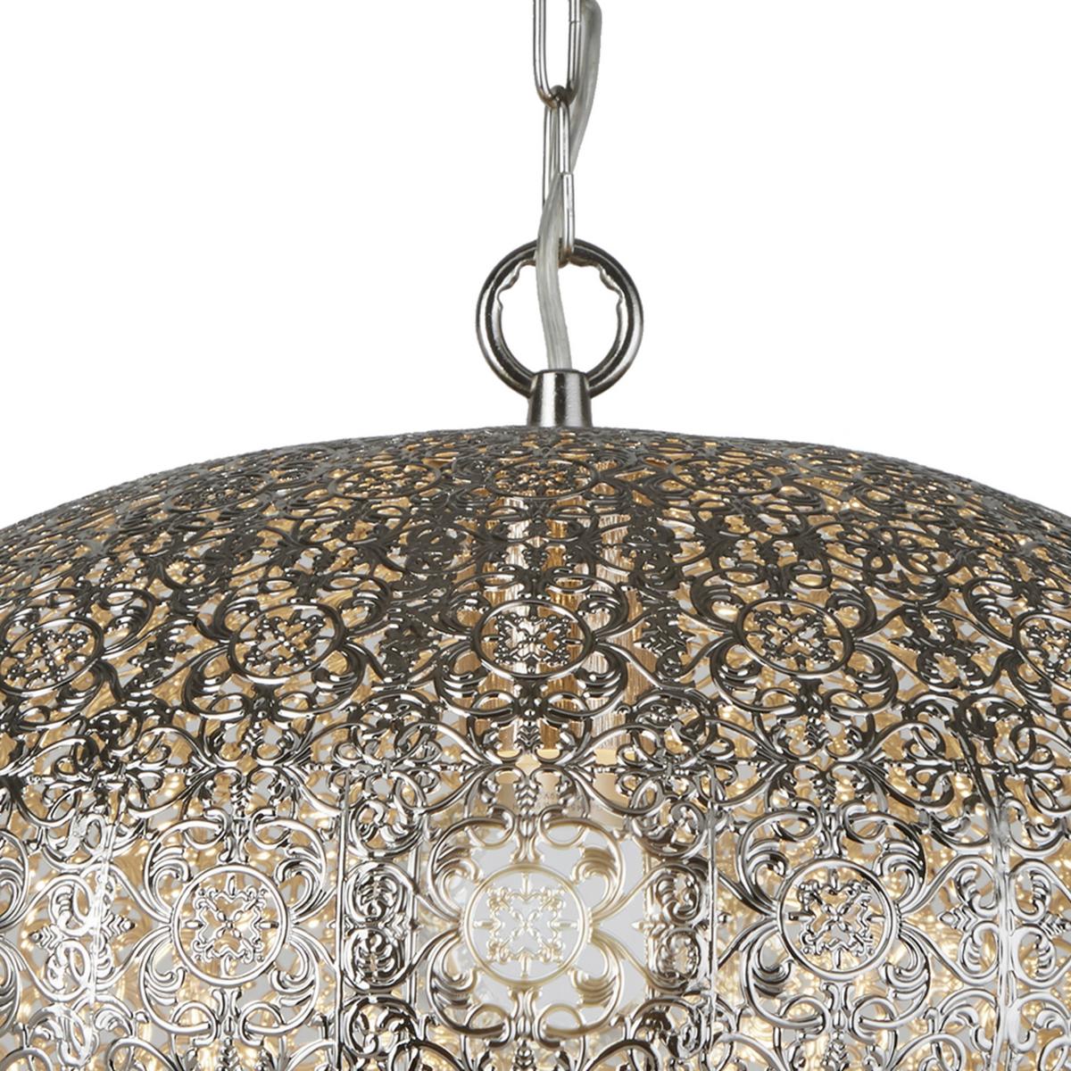 Függőlámpa 2672ss Fretwork - nikkelszínű, Design, fém (39/80cm)