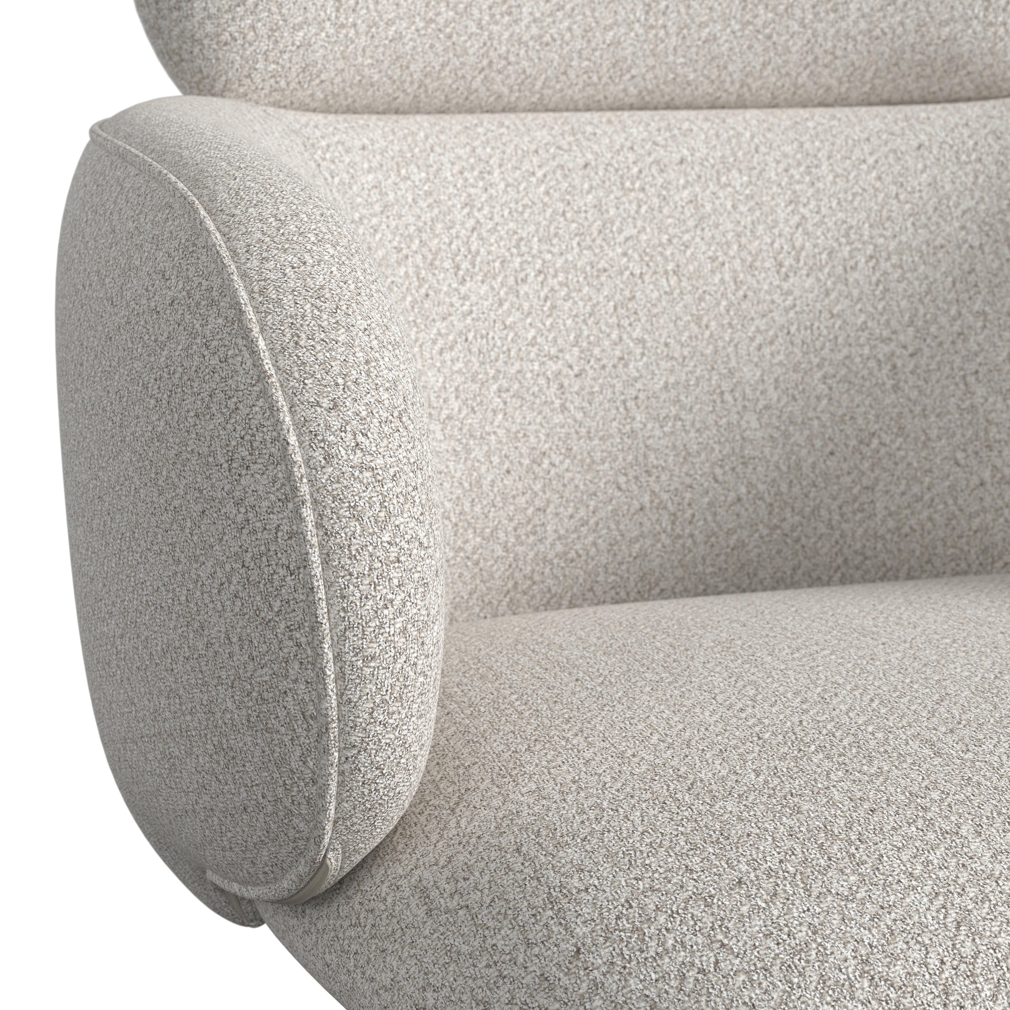 STOL MED ARMSTÖD LIORA - svart/cremefärgad, Modern, metall/textil (58/84/61cm) - Bessagi Home