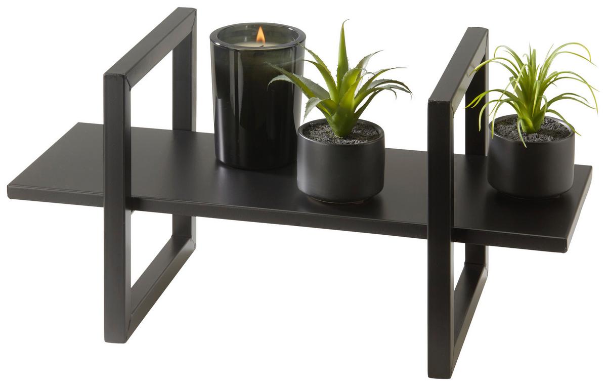 Dekotablett Quanto aus Eisen in Schwarz - Schwarz, LIFESTYLE, Metall (50/25/23cm)