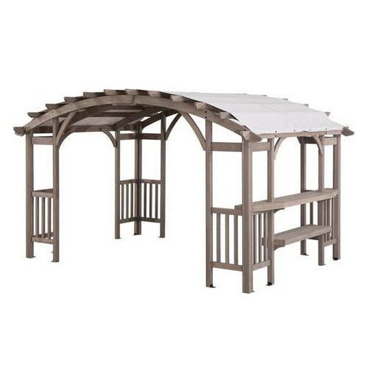 Pavillon Naturfarben/Hellgrau - Hellgrau, Basics, Textil (427/250/305cm)