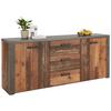 Sideboard Magara in Dunkelbraun - Dunkelgrau/Dunkelbraun, KONVENTIONELL, Holzwerkstoff/Kunststoff (196/83/41cm) - Mömax