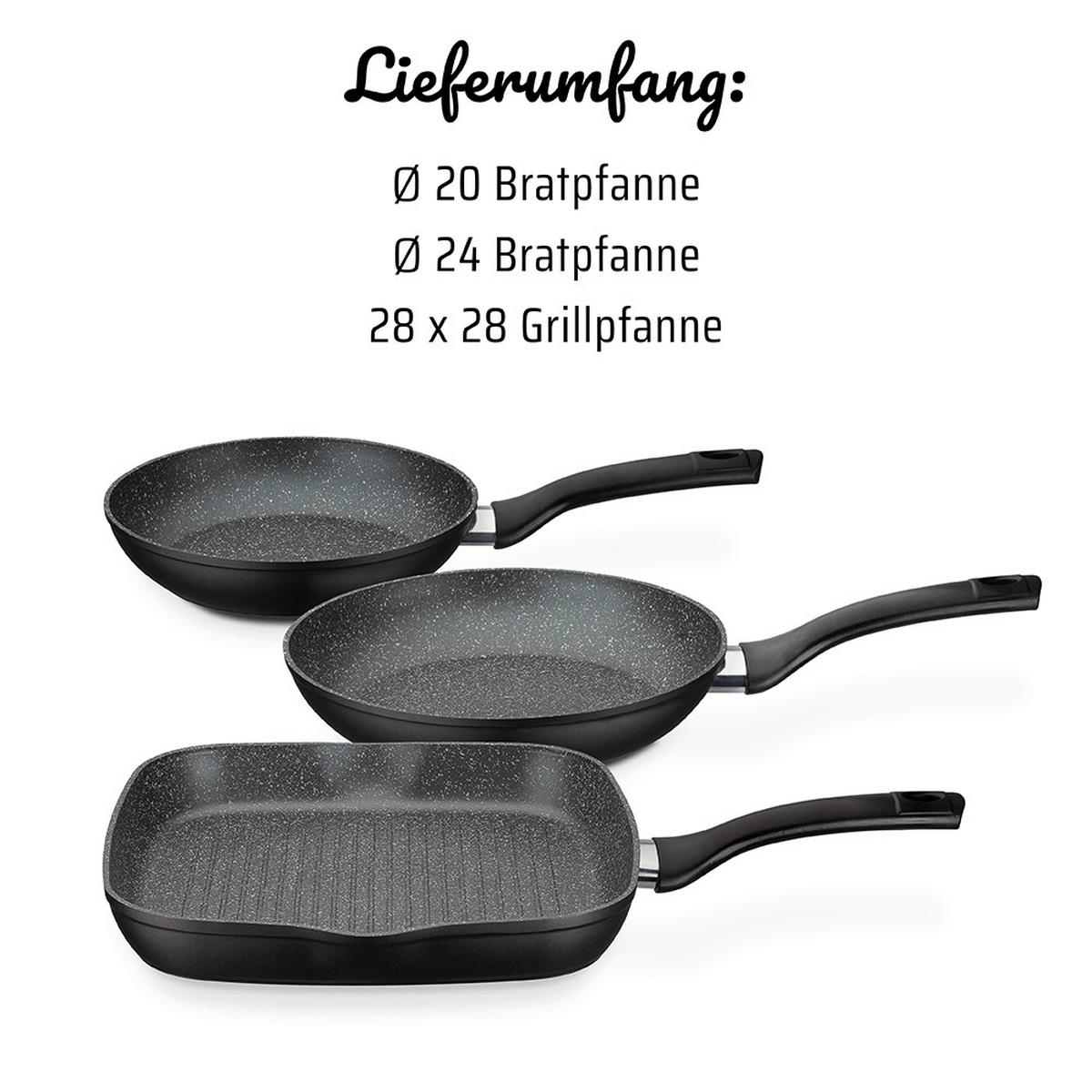Set Ponev Gourmet, 3-Delni - črna, Basics, kovina (20+24+28cm) - GSW