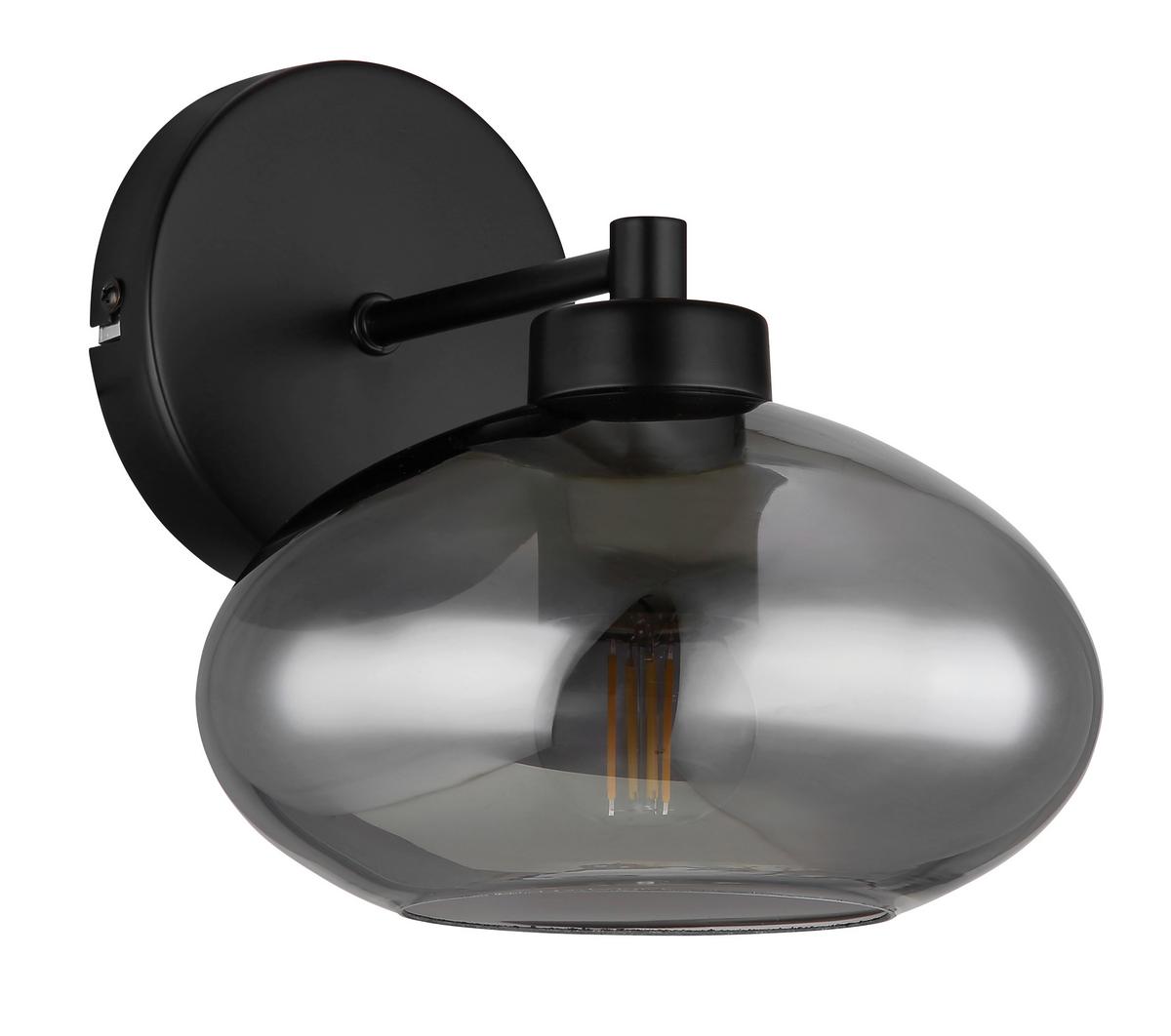 KINKIET 15572W - czarny, Design, metal/szkło (18/22/20cm) - Globo