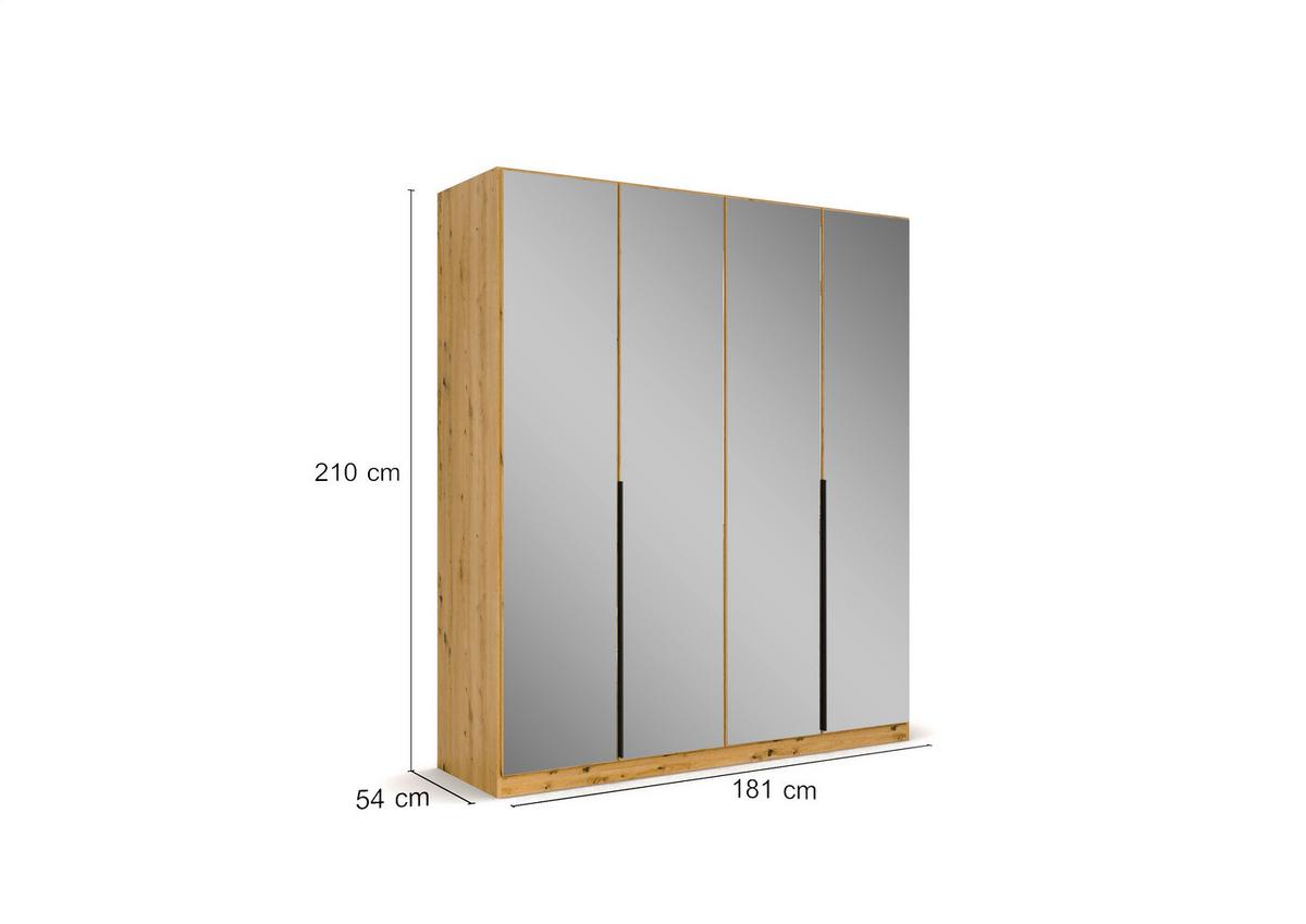 Ormar S Klasičnim Vratima Skyla - siva/hrast Artisan, Moderno, drvni materijal/metal (181/210/54cm) - Modern Living