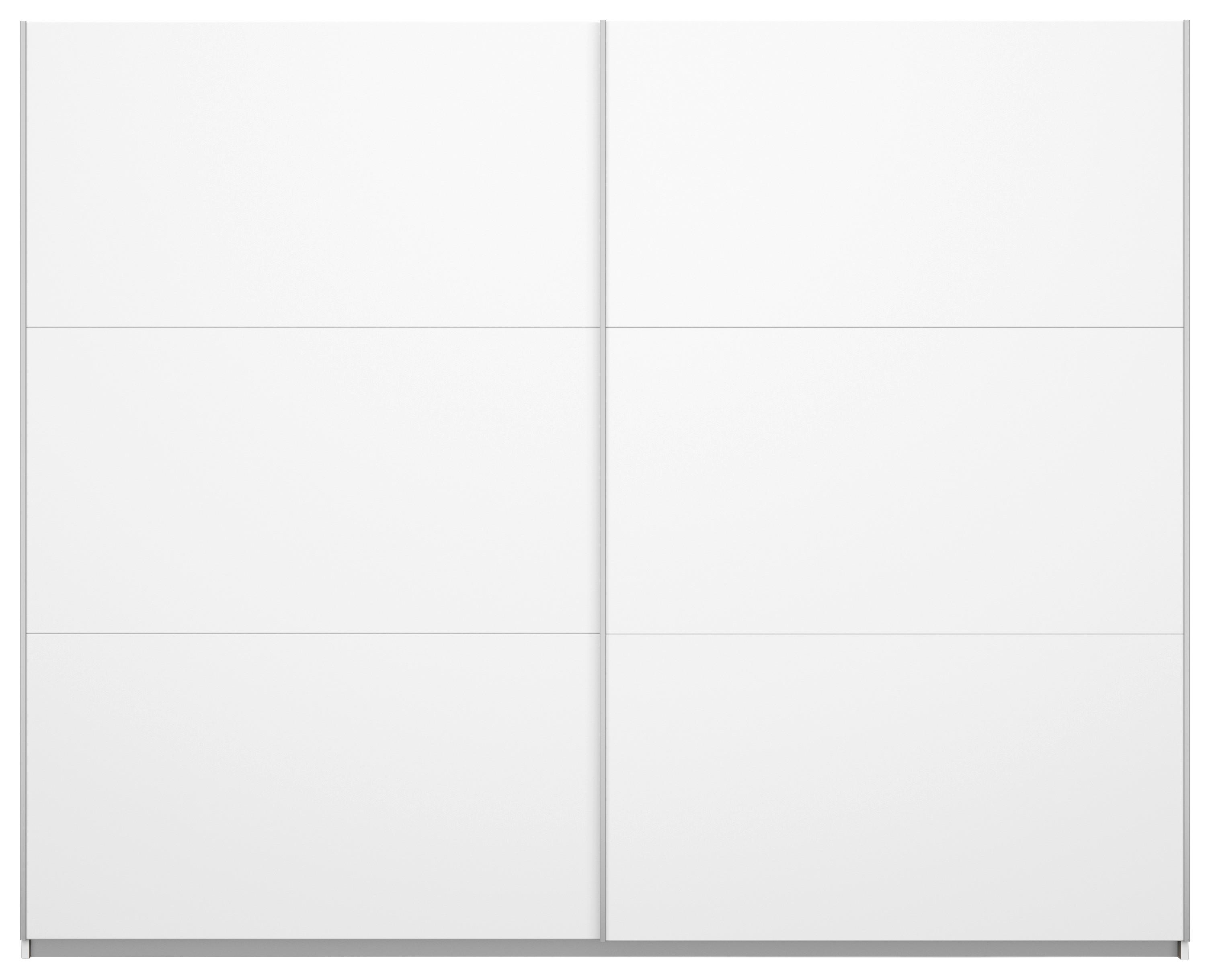 Schwebetürenschrank Oslo in Weiss ca. 261x210x59cm - Weiss/Alufarben, Konventionell, Holzwerkstoff/Metall (261/210/59cm) - Mömax