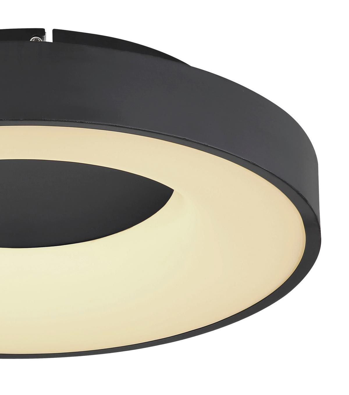 Stropna Led-svetilka Jolli, S Sijalko - črna/opal, Design, kovina/umetna masa (40/10cm) - Globo