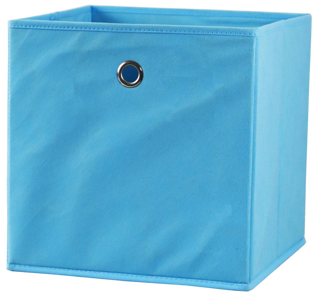 Faltbox Fibi in Blau - Hellblau, Konventionell, Karton/Textil (30/30/30cm) - Based