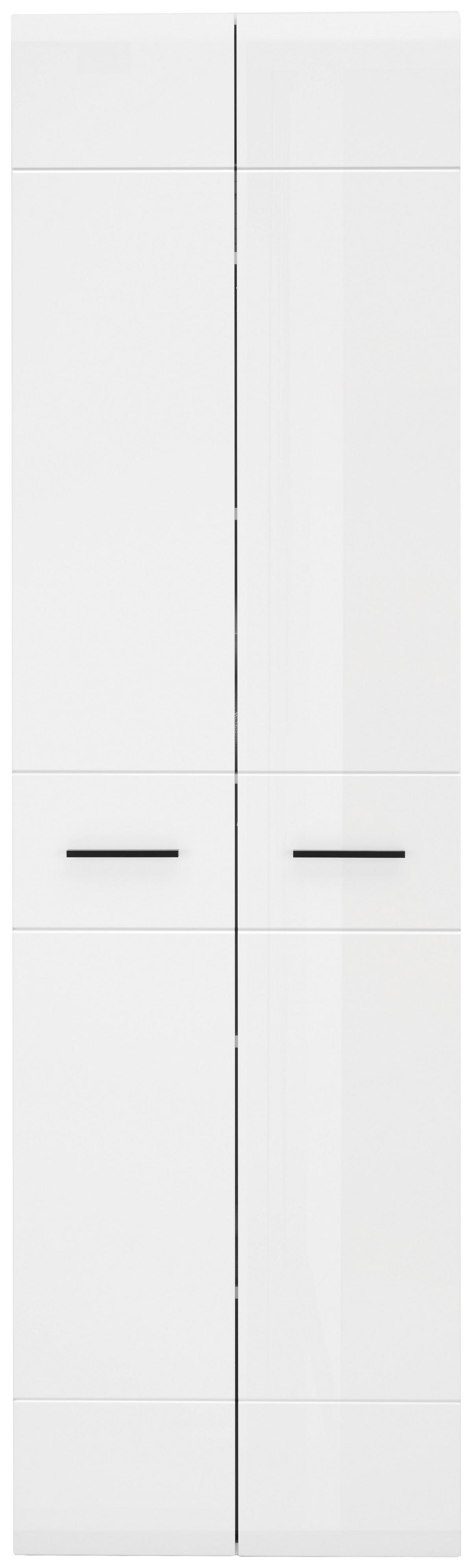 Garderobna Omara Avanti, Bela - bela/visoki sijaj, Basics, umetna masa/leseni material (60/206,2/41,6cm) - Hom`in