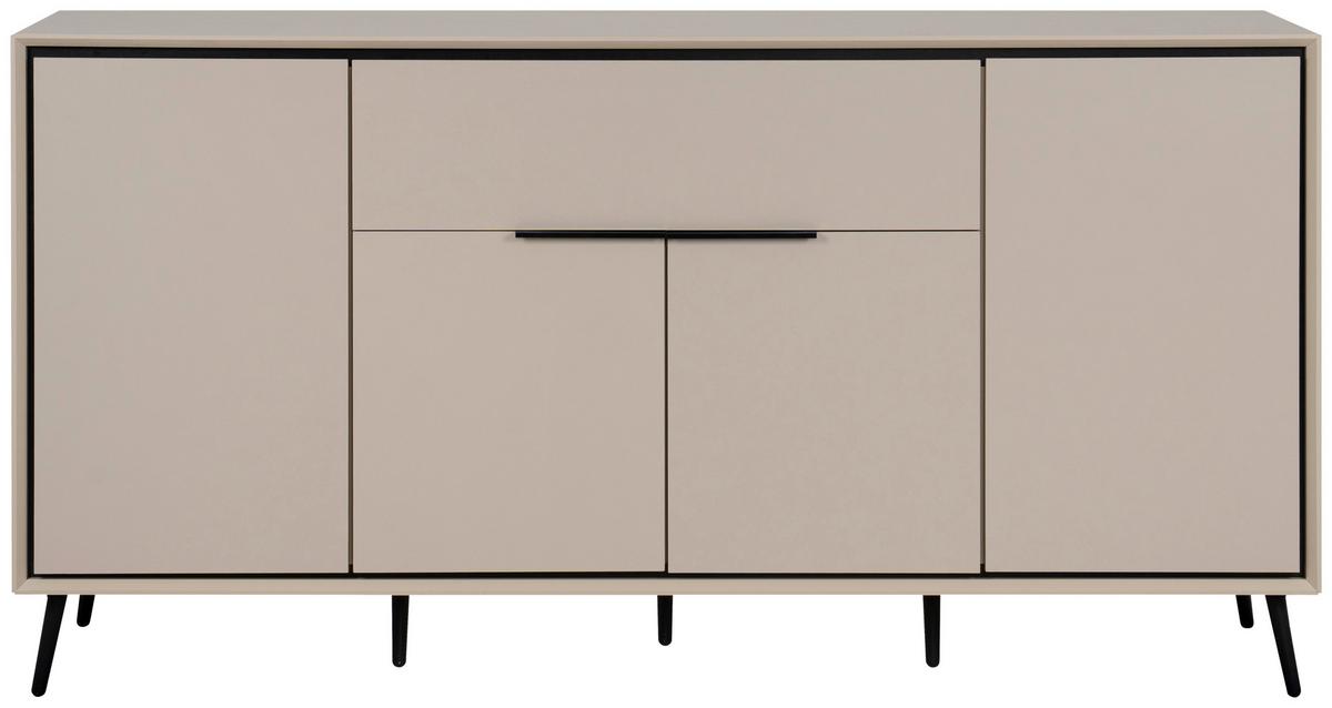 Široka Komoda Arona, Peščena Barva, Črna - črna/peščene barve, Konvencionalno, kovina/umetna masa (175/90/38cm) - Livetastic