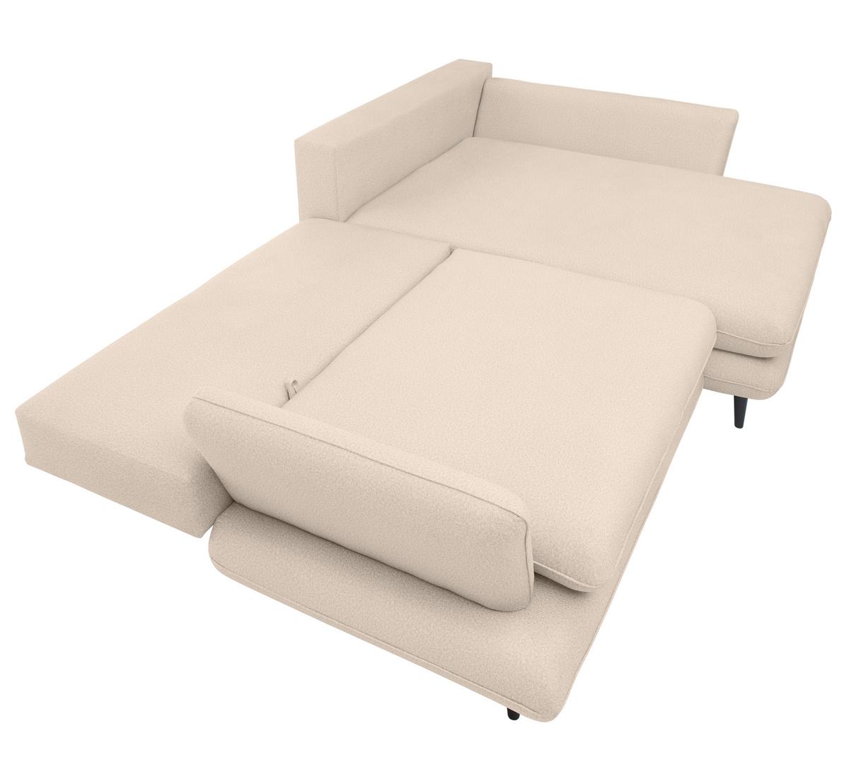 Sedežna Garnitura Monte Z Ležiščem In Predalom - bež/naravne barve, Moderno, tekstil/les (283/181cm) - Premium Living