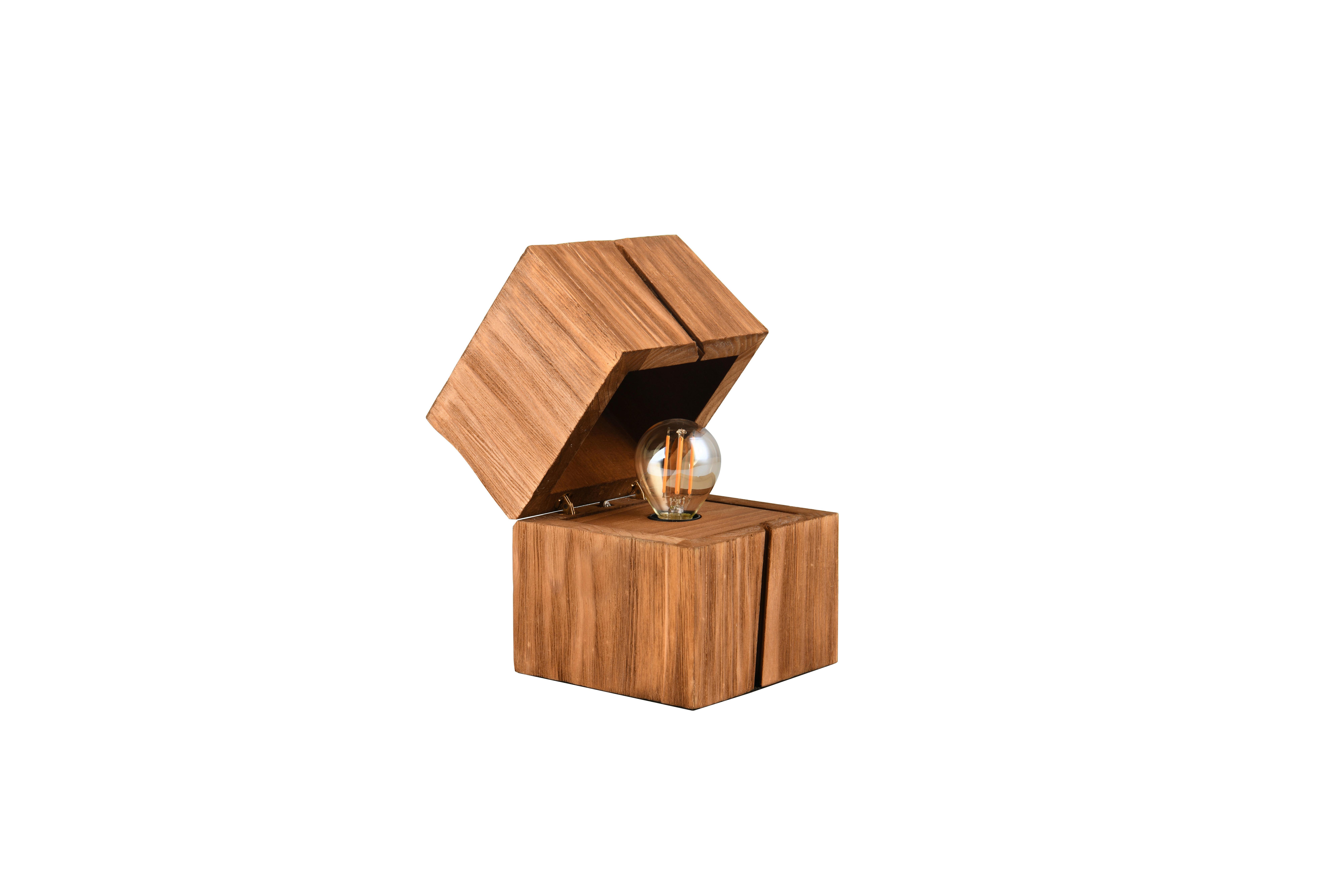 LAMPA STOŁOWA 514110130 TREASURE - kolor naturalny, Trend, drewno (12/16/12cm) - Trio Leuchten