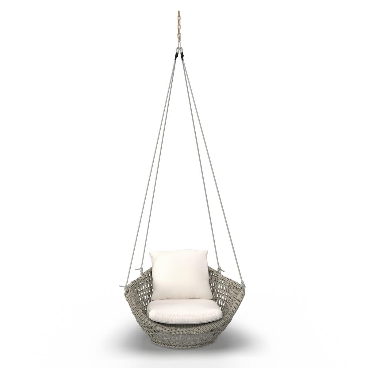 Hängesessel Elodie Creme Kunststoff/Outdoorstoff - Creme, MODERN, Kunststoff/Textil (83/73/48cm) - Bessagi Garden