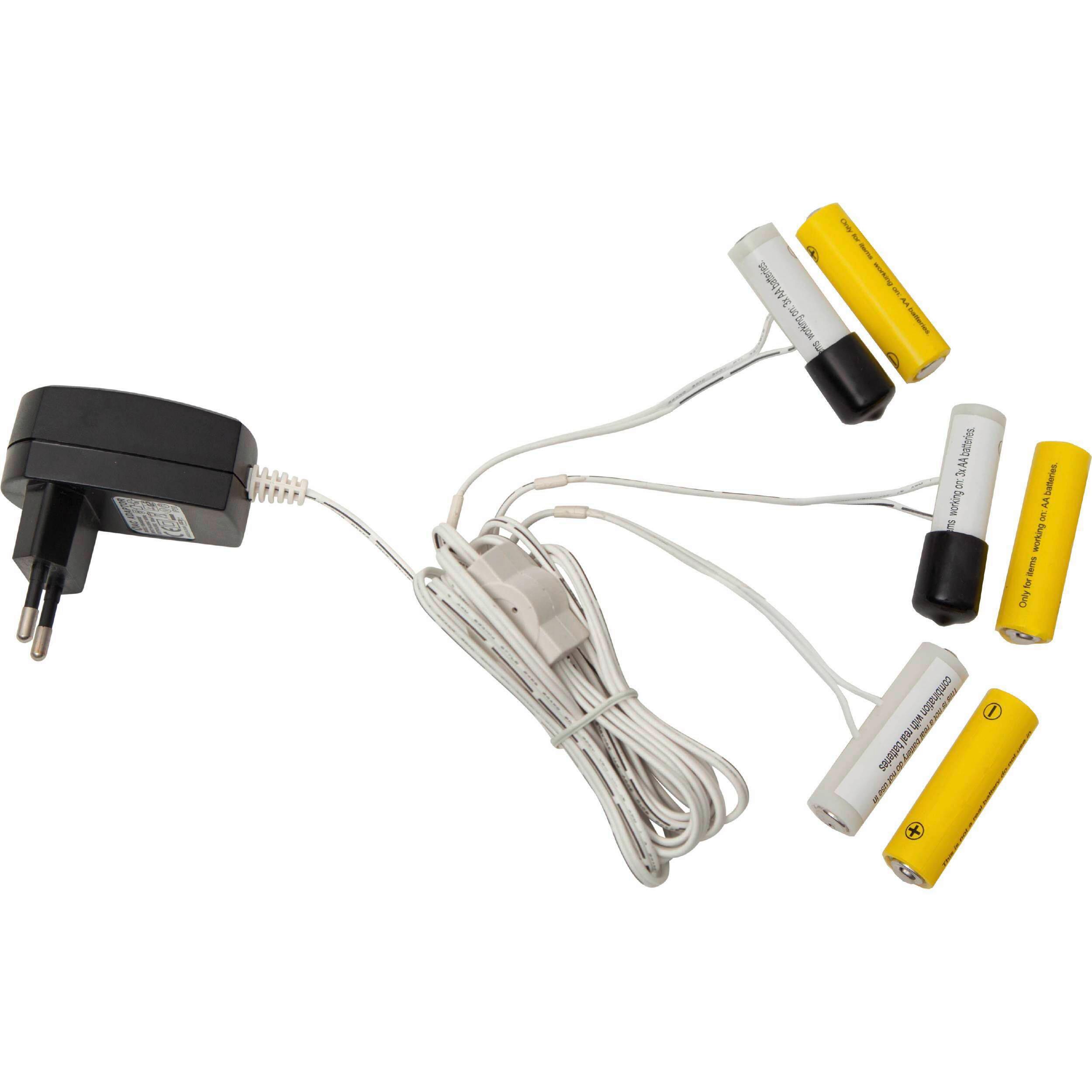 ZASILACZ SIECIOWY 411512 KABEL M.STECKER - czarny/biały, Basics, tworzywo sztuczne (180/4/2cm) - Eglo